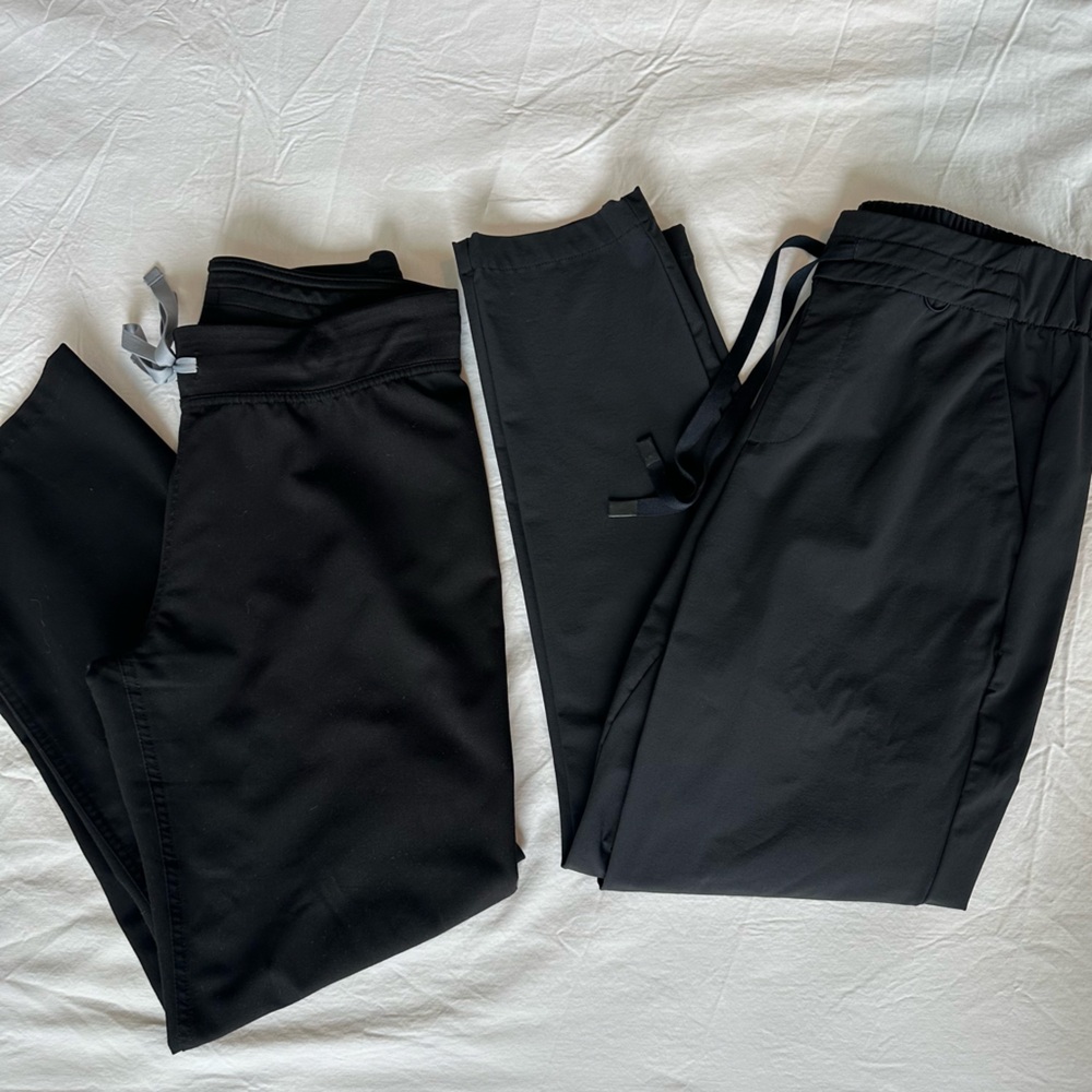 FIGS Scrub Pants Bundle | Small Petite | Black | Livingston + Classic